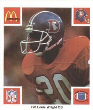 1986 McDonald's Denver Broncos #NNO Louis Wright Front