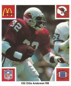 1986 McDonald's St. Louis Cardinals #NNO Ottis Anderson Front