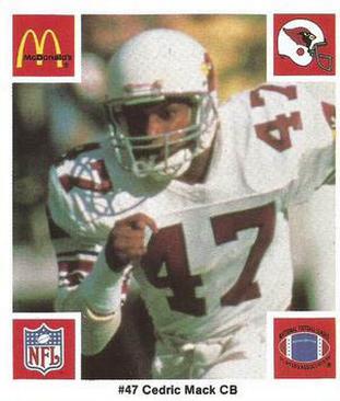 1986 McDonald's St. Louis Cardinals #NNO Cedric Mack Front