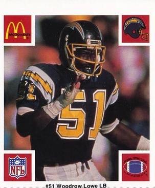 1986 McDonald's San Diego Chargers #NNO Woodrow Lowe Front