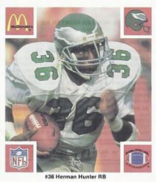 1986 McDonald's Philadelphia Eagles #NNO Herman Hunter Front