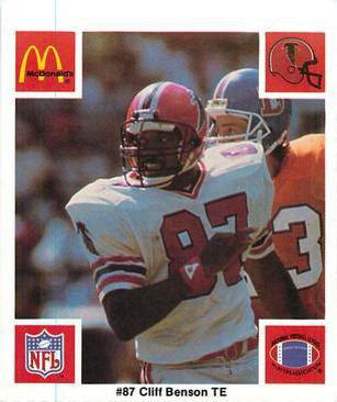 1986 McDonald's Atlanta Falcons #NNO Cliff Benson Front