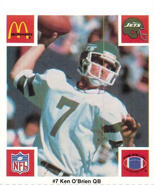 1986 McDonald's New York Jets #NNO Ken O'Brien Front