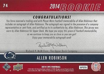 2014 SPx #74 Allen Robinson Back