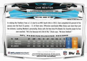 2014 Topps #45 Cam Newton Back