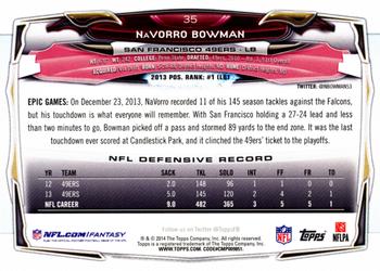 2014 Topps #35 NaVorro Bowman Back