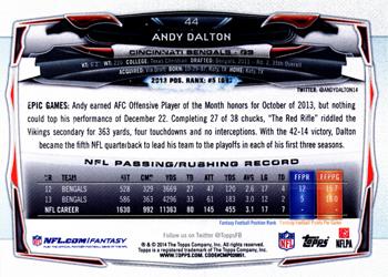 2014 Topps #44 Andy Dalton Back