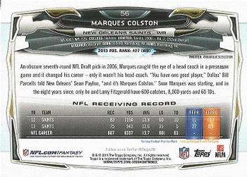 2014 Topps #56 Marques Colston Back