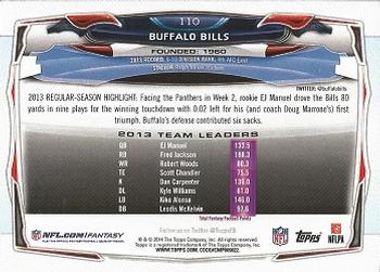 2014 Topps #110 Buffalo Bills Back
