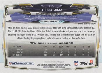 2014 Topps #139 Terrell Suggs Back