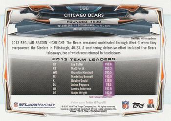 2014 Topps #166 Chicago Bears Back
