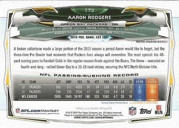 2014 Topps #172 Aaron Rodgers Back