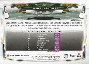 2014 Topps #221 Green Bay Packers Back