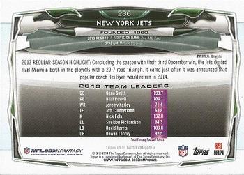 2014 Topps #236 New York Jets Back