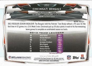 2014 Topps #251 Cincinnati Bengals Back