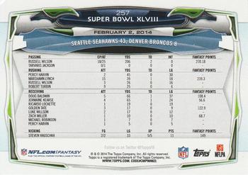 2014 Topps #257 Super Bowl XLVIII Back