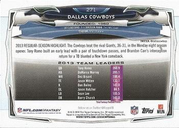 2014 Topps #271 Dallas Cowboys Back