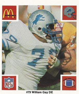 1986 McDonald's Detroit Lions #NNO William Gay Front
