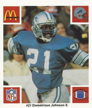 1986 McDonald's Detroit Lions #NNO Demetrious Johnson Front