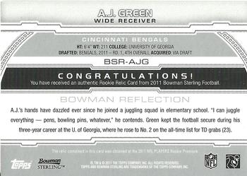 2011 Bowman Sterling - Relic #BSR-AJG A.J. Green Back