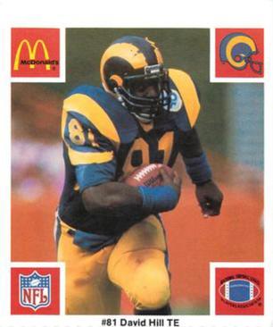 1986 McDonald's Los Angeles Rams #NNO David Hill Front