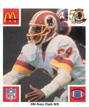1986 McDonald's Washington Redskins #NNO Gary Clark Front