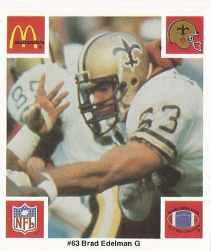 1986 McDonald's New Orleans Saints #NNO Brad Edelman Front