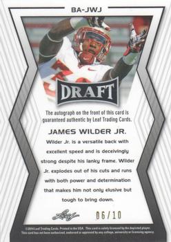 2014 Leaf Metal Draft - Prismatic Green #BA-JWJ James Wilder Jr. Back