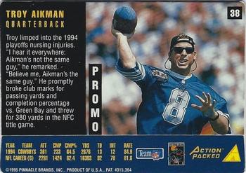 1995 Action Packed Rookies & Stars - Prototypes #38 Troy Aikman Back