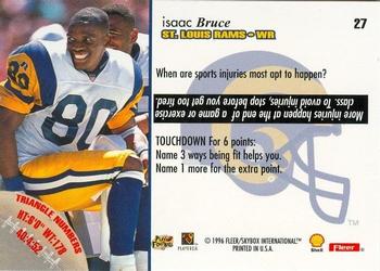 1996 Fleer Shell FACT #27 Isaac Bruce Back