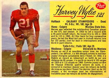 1963 Post Cereal CFL #121 Harvey Wylie Front