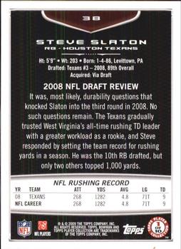 2009 Bowman Draft Picks #38 Steve Slaton Back