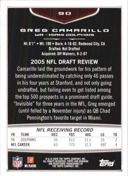 2009 Bowman Draft Picks #90 Greg Camarillo Back