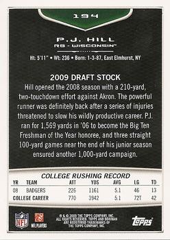 2009 Bowman Draft Picks #194 P.J. Hill Back