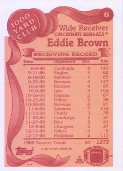 1989 Topps - 1000 Yard Club #6 Eddie Brown Back