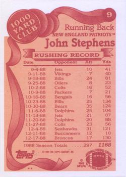 1989 Topps - 1000 Yard Club #9 John Stephens Back