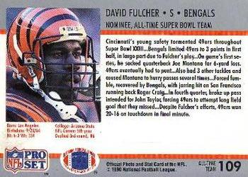 1990-91 Pro Set Super Bowl XXV Silver Anniversary Commemorative #109 David Fulcher Back