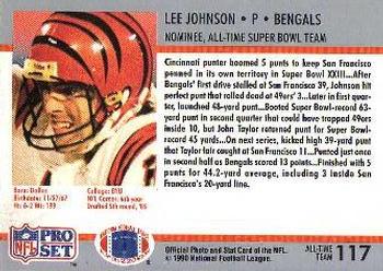 1990-91 Pro Set Super Bowl XXV Silver Anniversary Commemorative #117 Lee Johnson Back