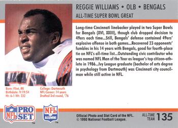 1990-91 Pro Set Super Bowl XXV Silver Anniversary Commemorative #135 Reggie Williams Back