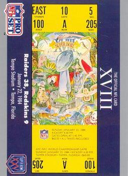 1990-91 Pro Set Super Bowl XXV Silver Anniversary Commemorative #18 SB XVIII Ticket Front