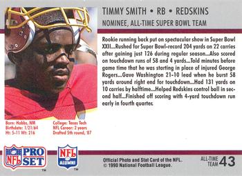 1990-91 Pro Set Super Bowl XXV Silver Anniversary Commemorative #43 Timmy Smith Back