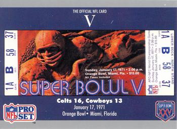 1990-91 Pro Set Super Bowl XXV Silver Anniversary Commemorative #5 SB V Ticket Front