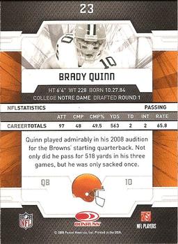2009 Donruss Elite #23 Brady Quinn Back