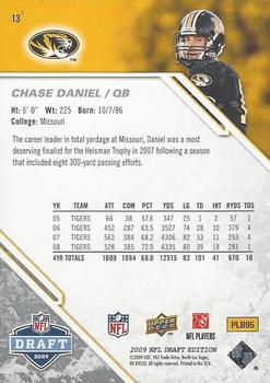 2009 Upper Deck Draft Edition #13 Chase Daniel Back