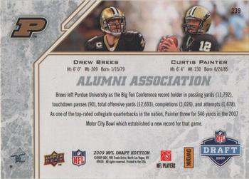 2009 Upper Deck Draft Edition #239 Drew Brees / Curtis Painter Back