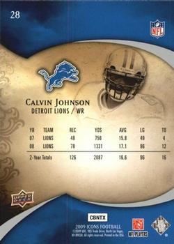 2009 Upper Deck Icons #28 Calvin Johnson Back