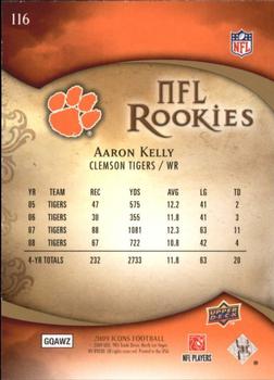 2009 Upper Deck Icons #116 Aaron Kelly Back
