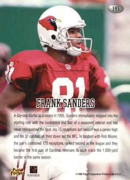 1998 Playoff Momentum Retail #195 Frank Sanders Back