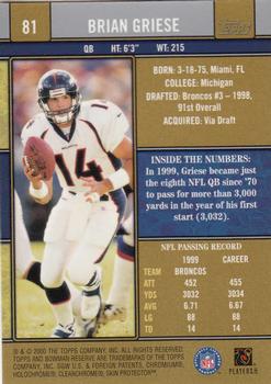 2000 Bowman Reserve #81 Brian Griese Back