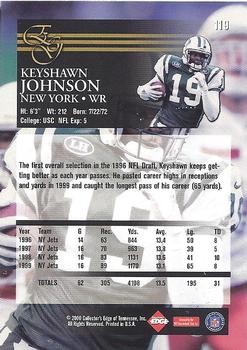2000 Collector's Edge EG #119 Keyshawn Johnson Back